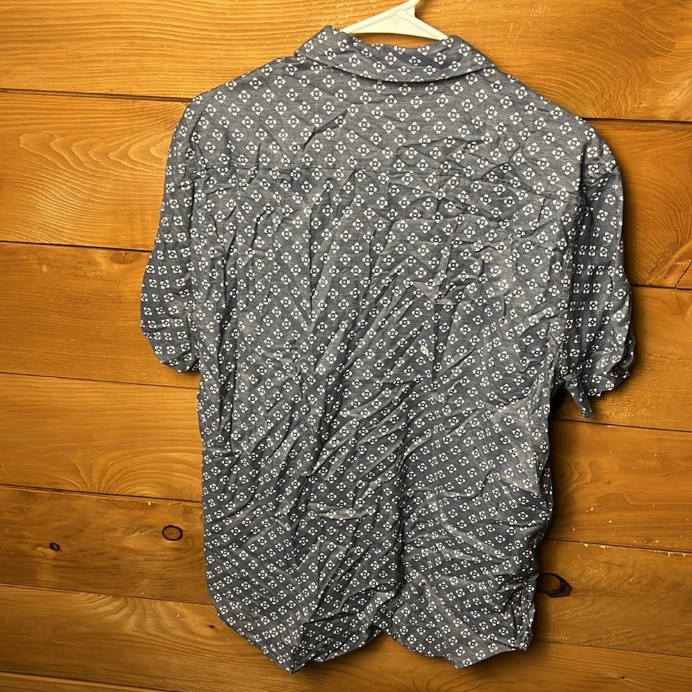Faherty Men's Gray Patterned Button Up Geometric … - image 5